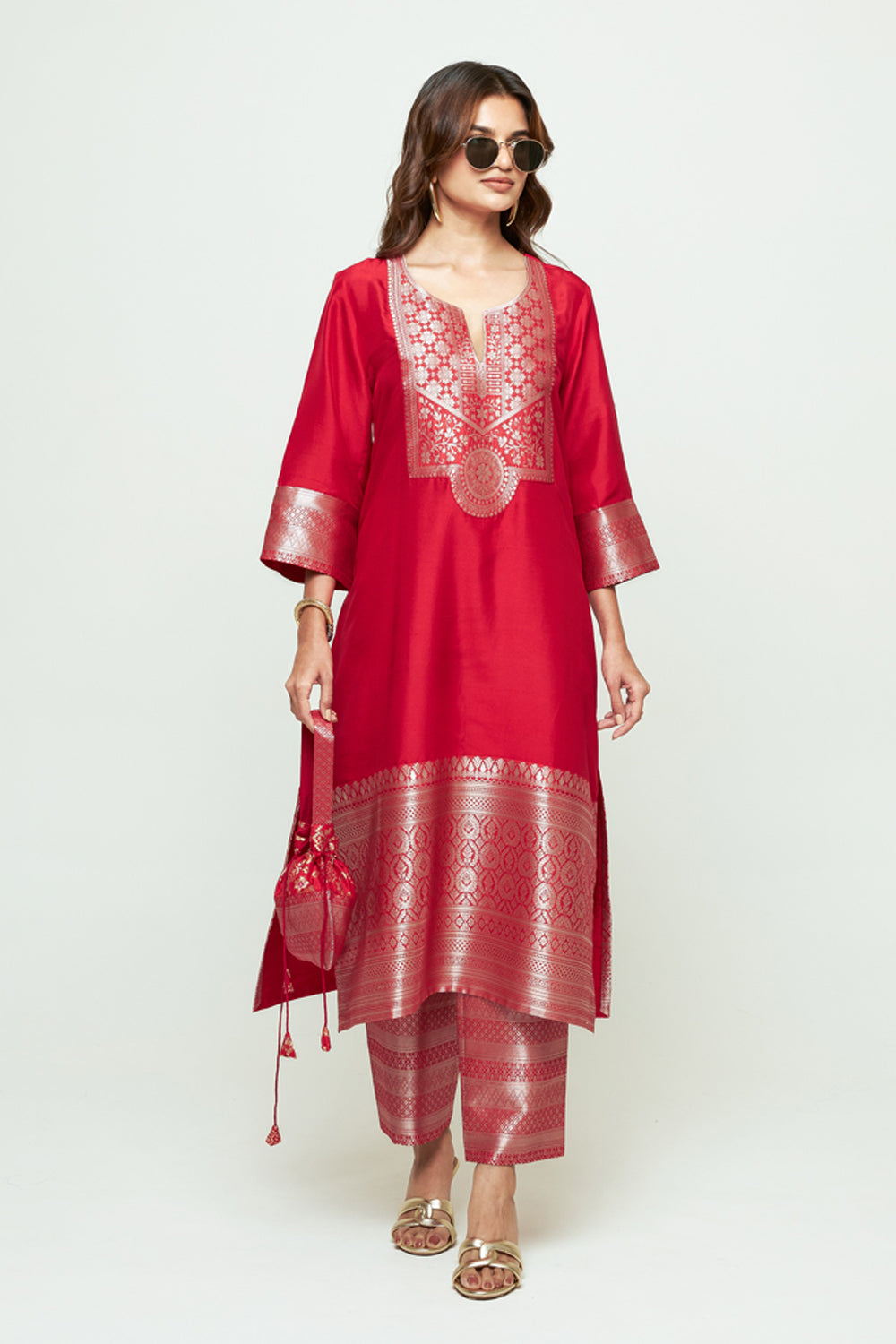 Meher Red Tunic Set