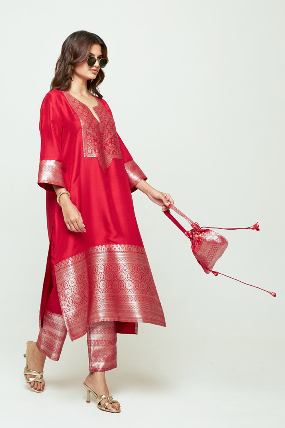 Meher Red Tunic Set