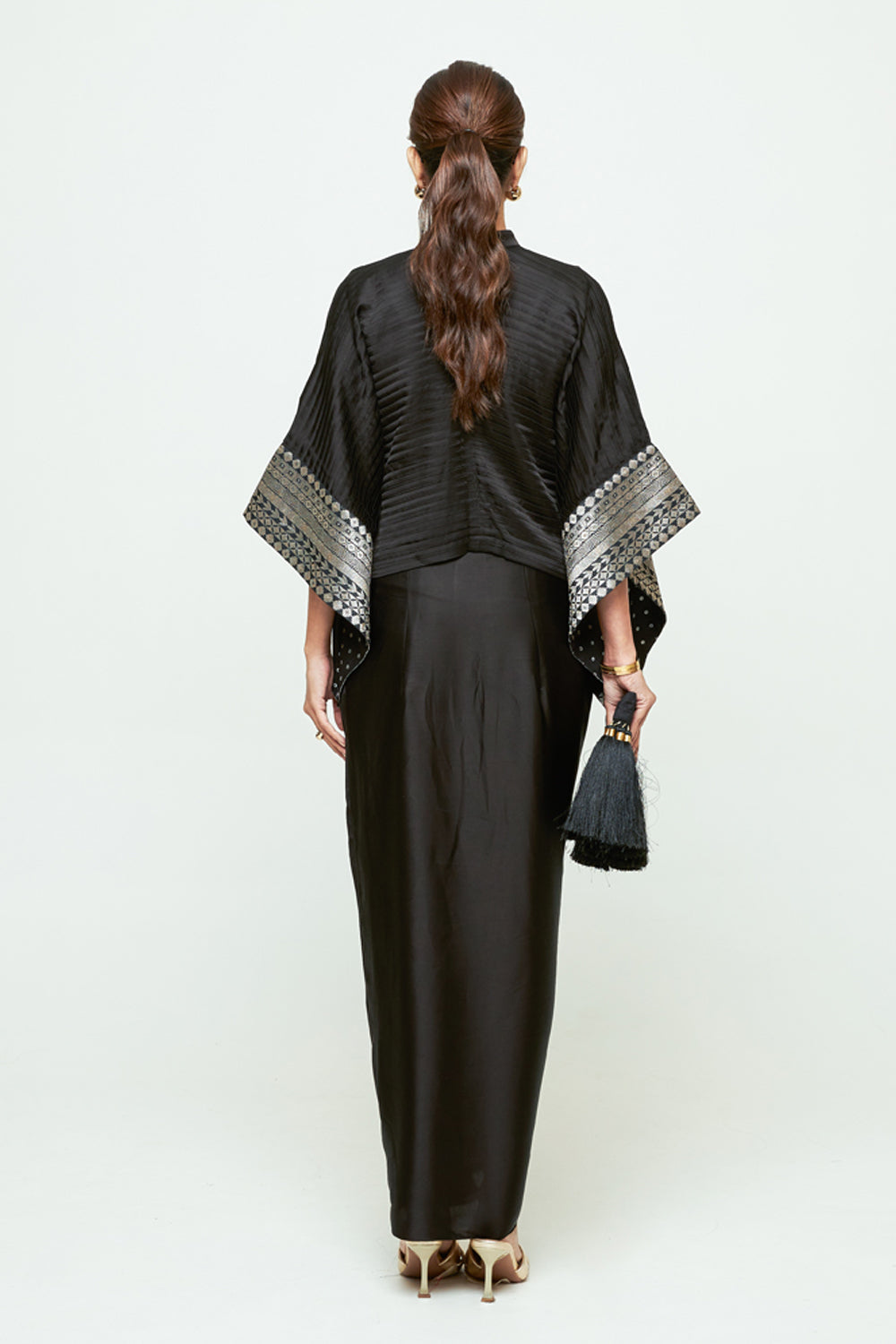 Prana Black Pleated Top Set