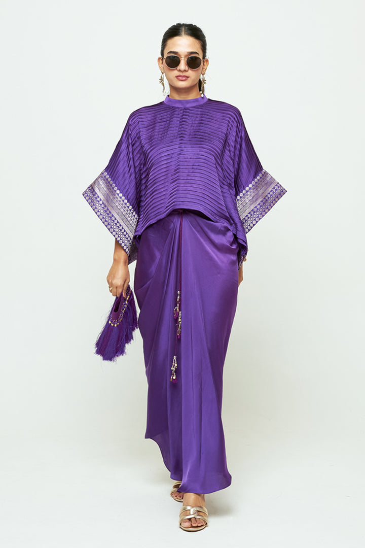 Prana Purple Pleated Top Set
