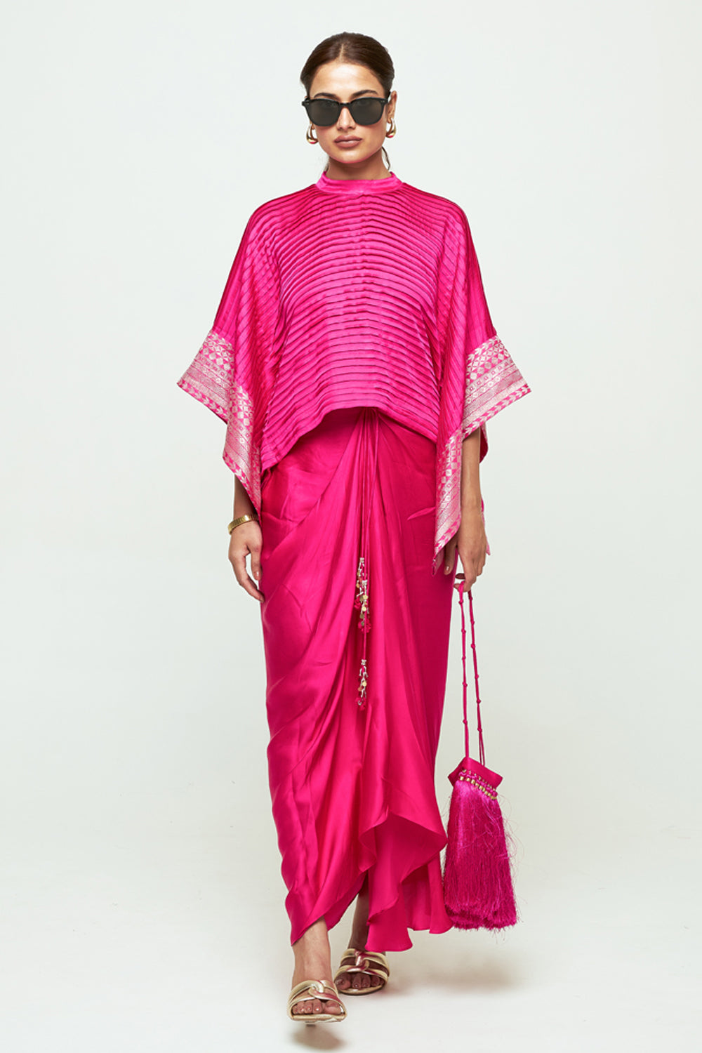 Prana Pink Pleated Top Set
