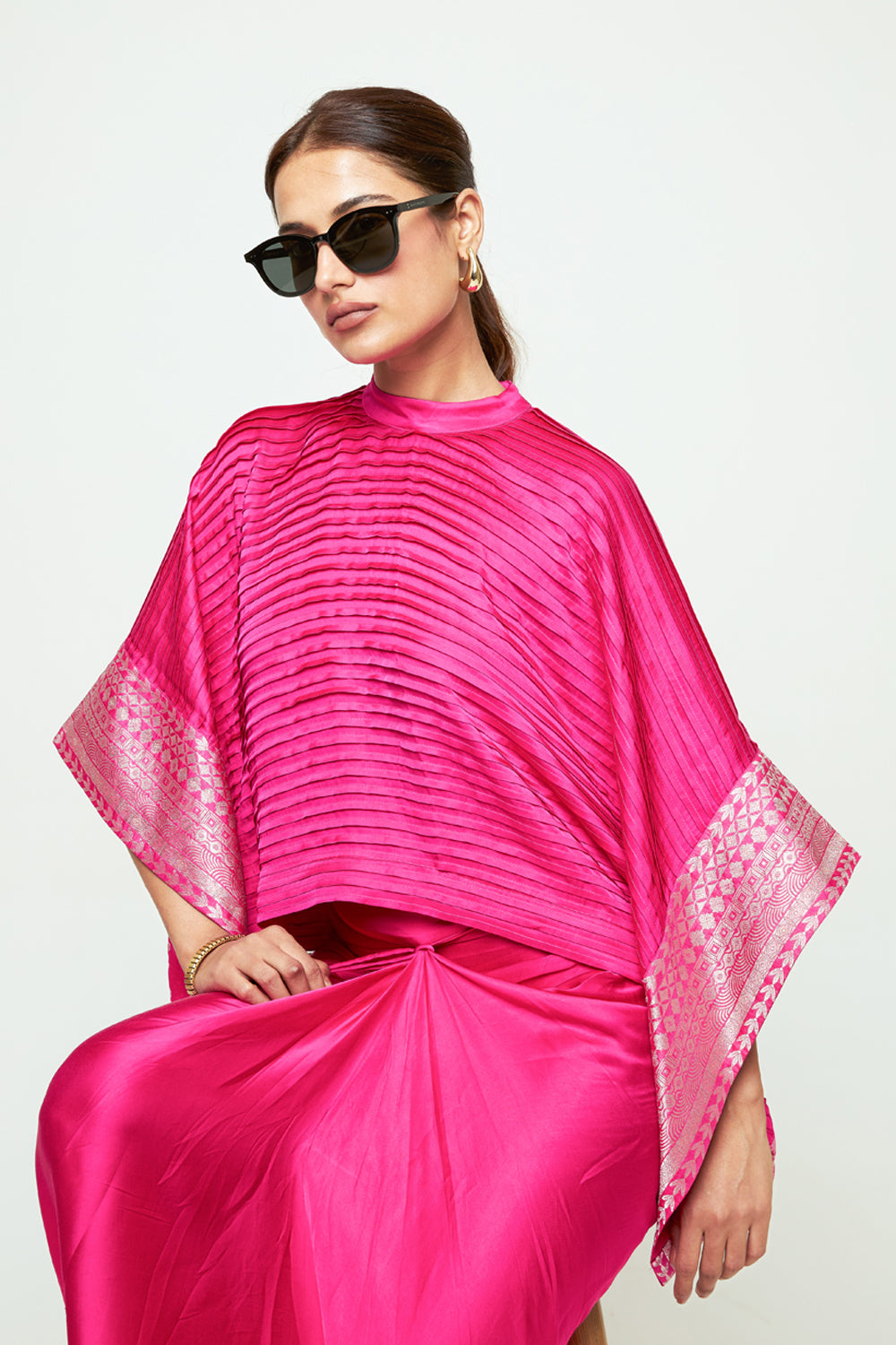 Prana Pink Pleated Top Set
