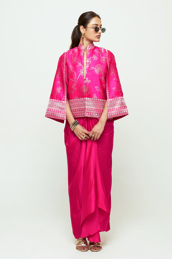 Rosa Pink Statement Jacket Skirt Set