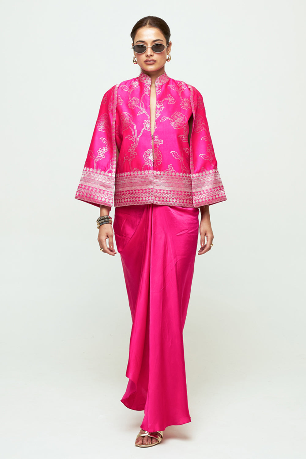 Rosa Pink Statement Jacket Skirt Set