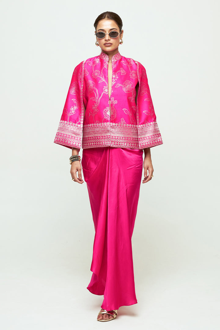 Rosa Pink Statement Jacket Skirt Set