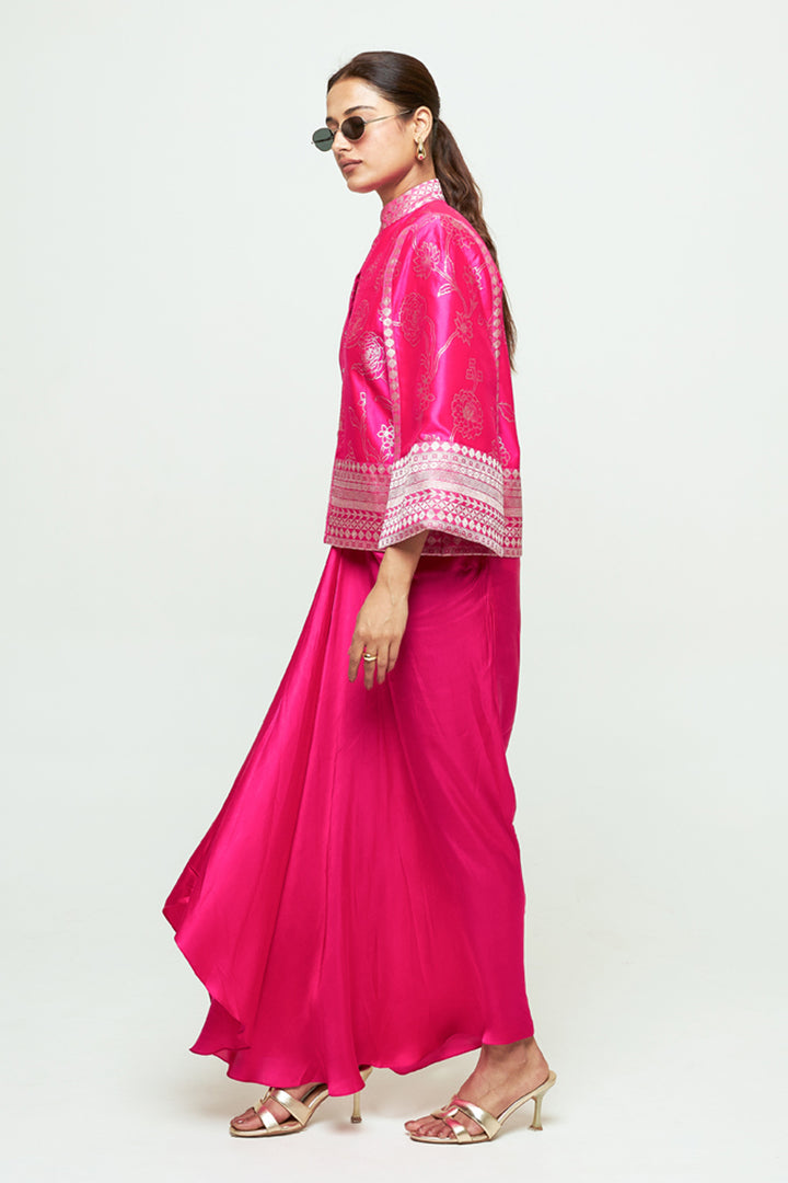 Rosa Pink Statement Jacket Skirt Set