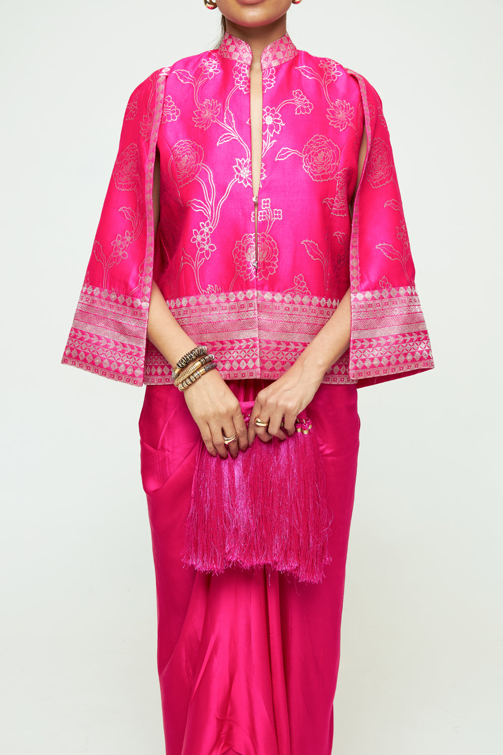 Rosa Pink Statement Jacket Skirt Set