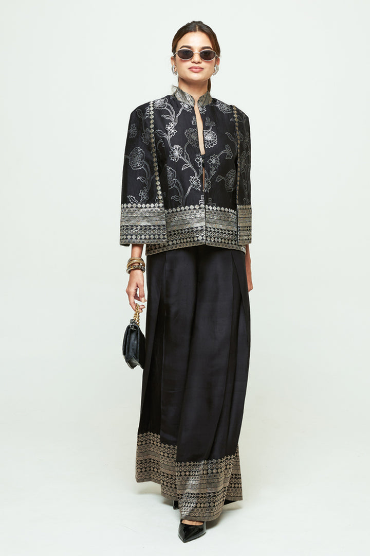 Rosa Black Statement Jacket Skirt Set