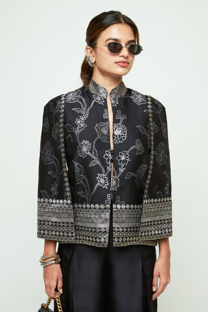 Rosa Black Statement Jacket Skirt Set