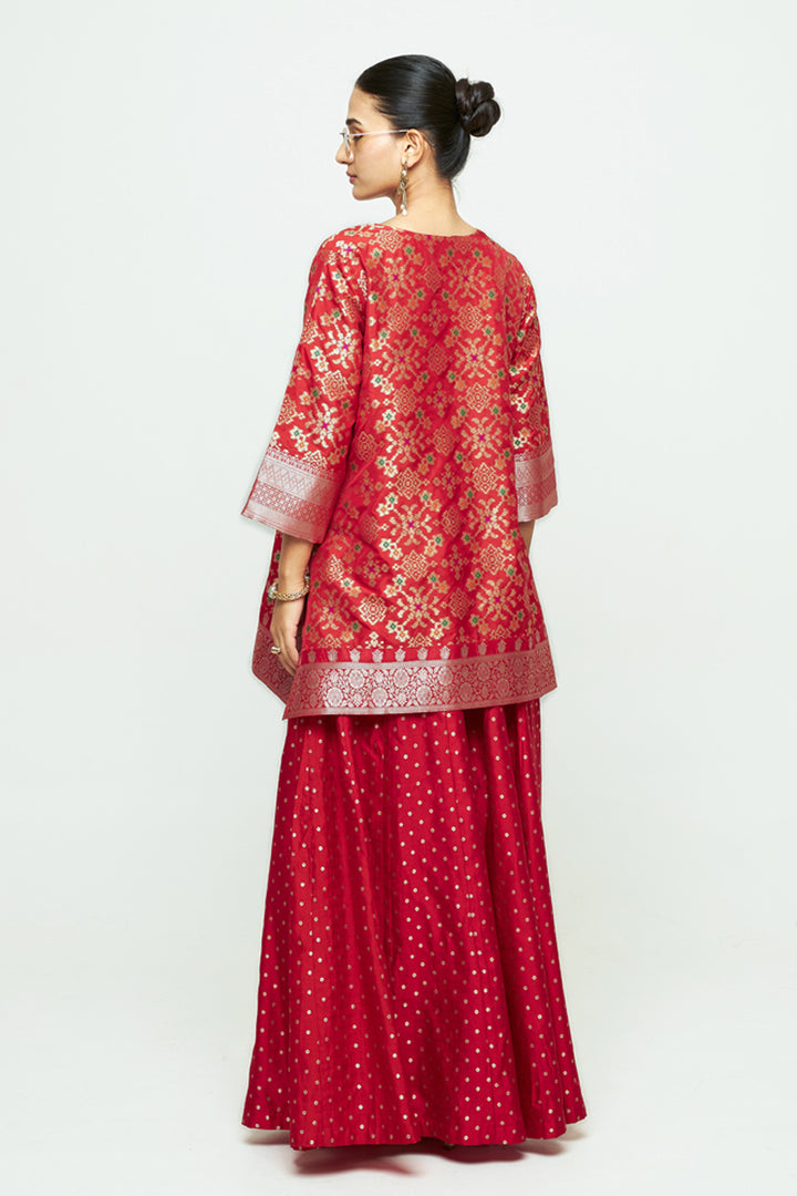 Meena Red Kurta Sharara Set