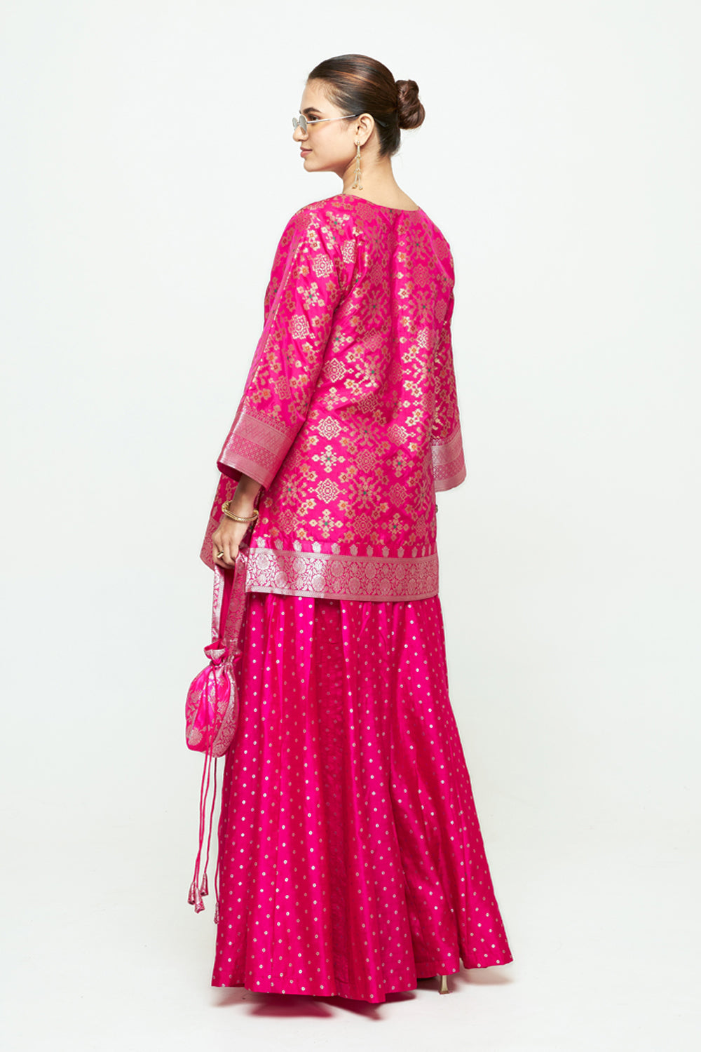 Meena Pink Kurta Sharara Set