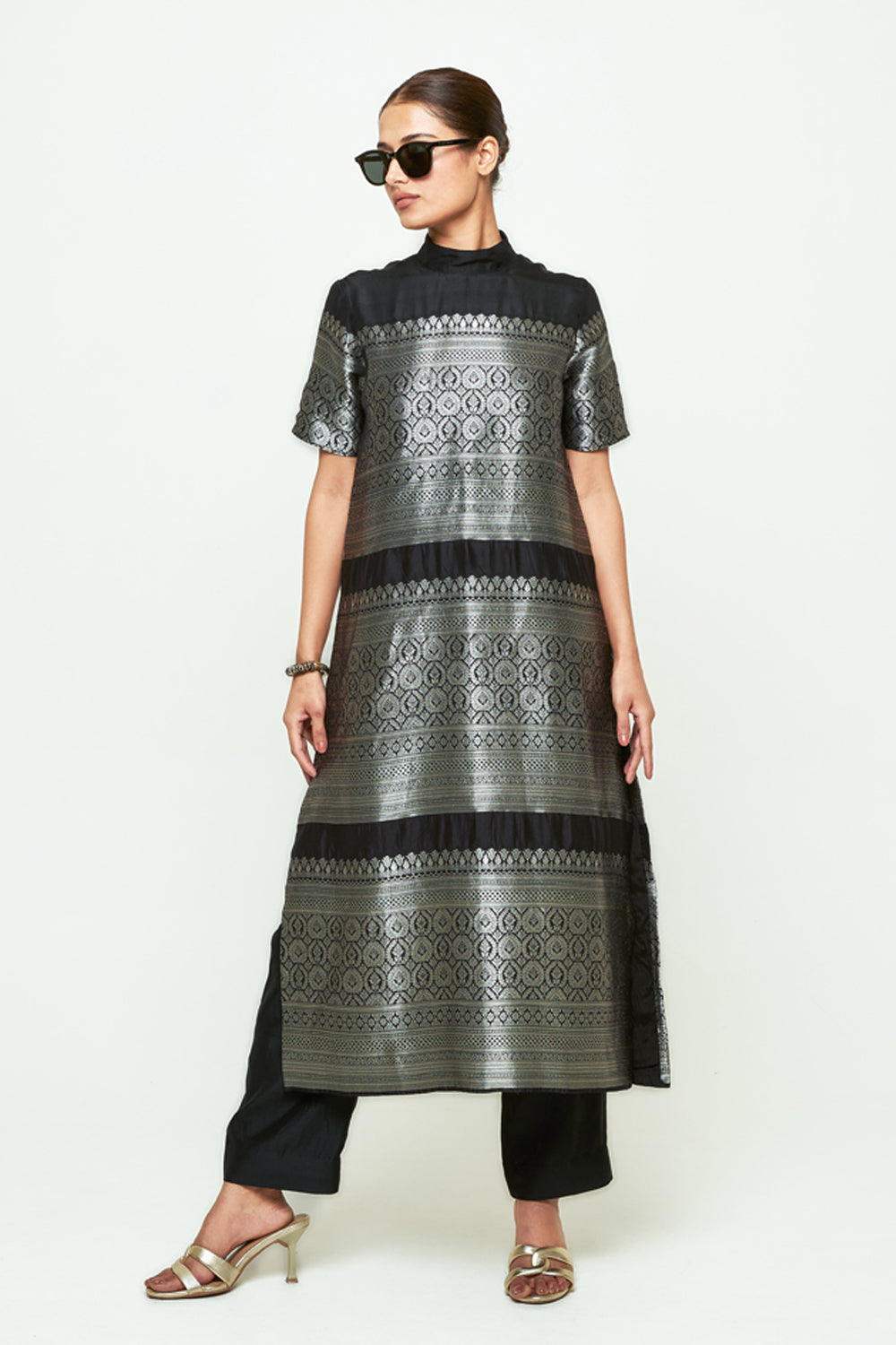 Raysa Black Statement Brocade Kurta Set