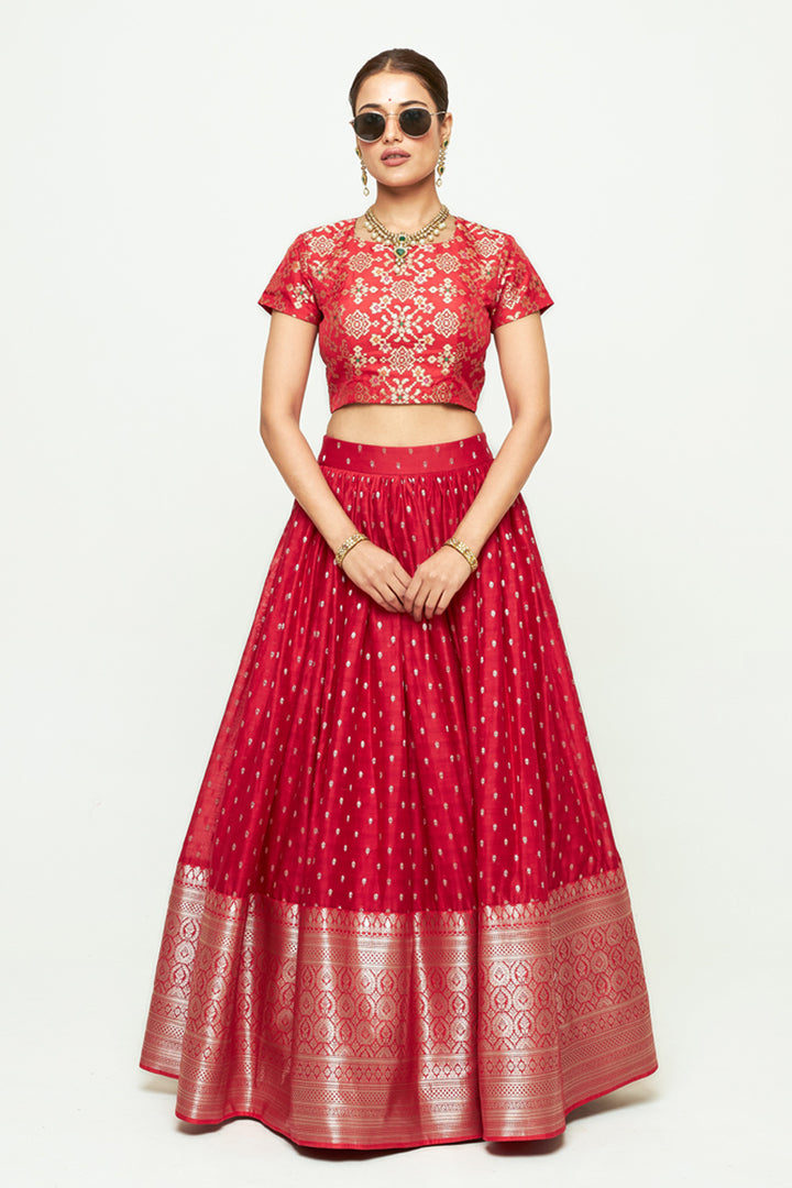Mana Red Lehenga Set