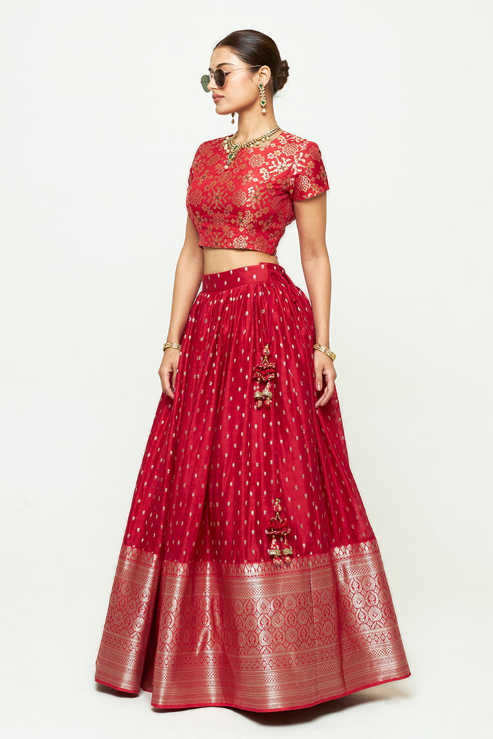 Mana Red Lehenga Set