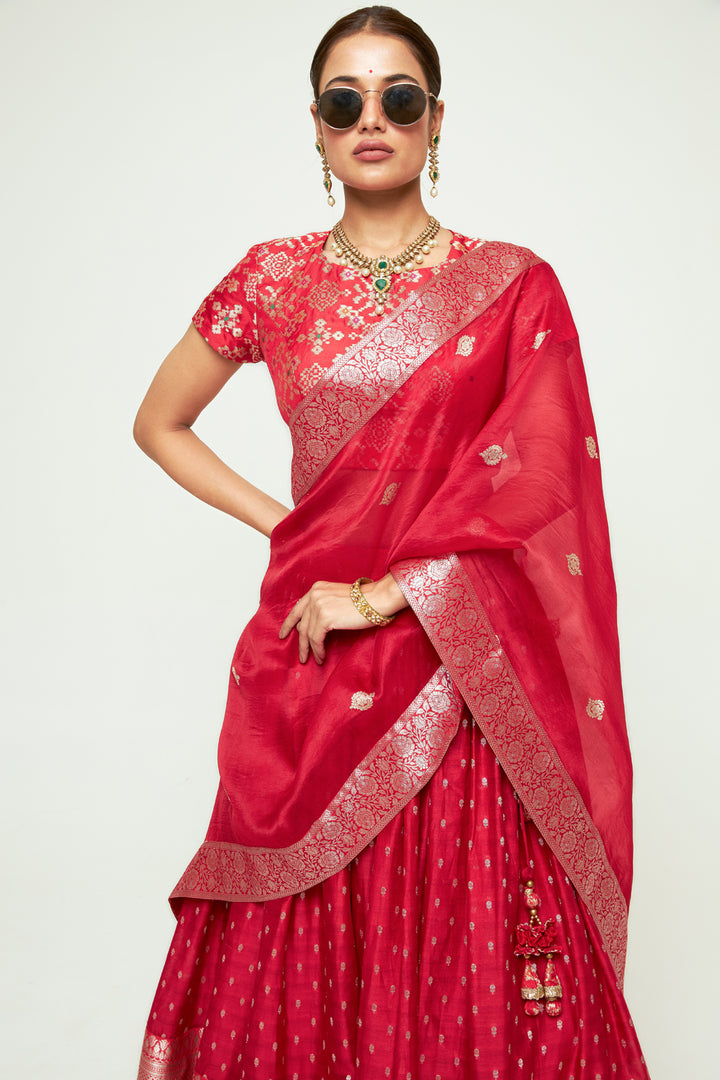 Mana Red Lehenga Set