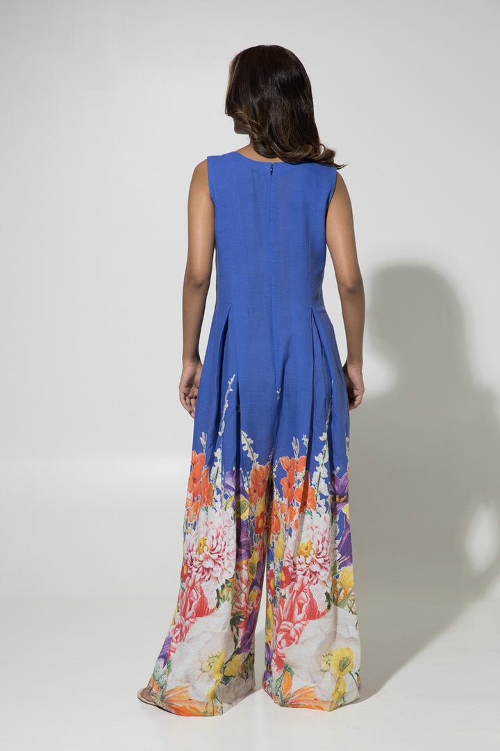 Blue Isla Linen Jumpsuit