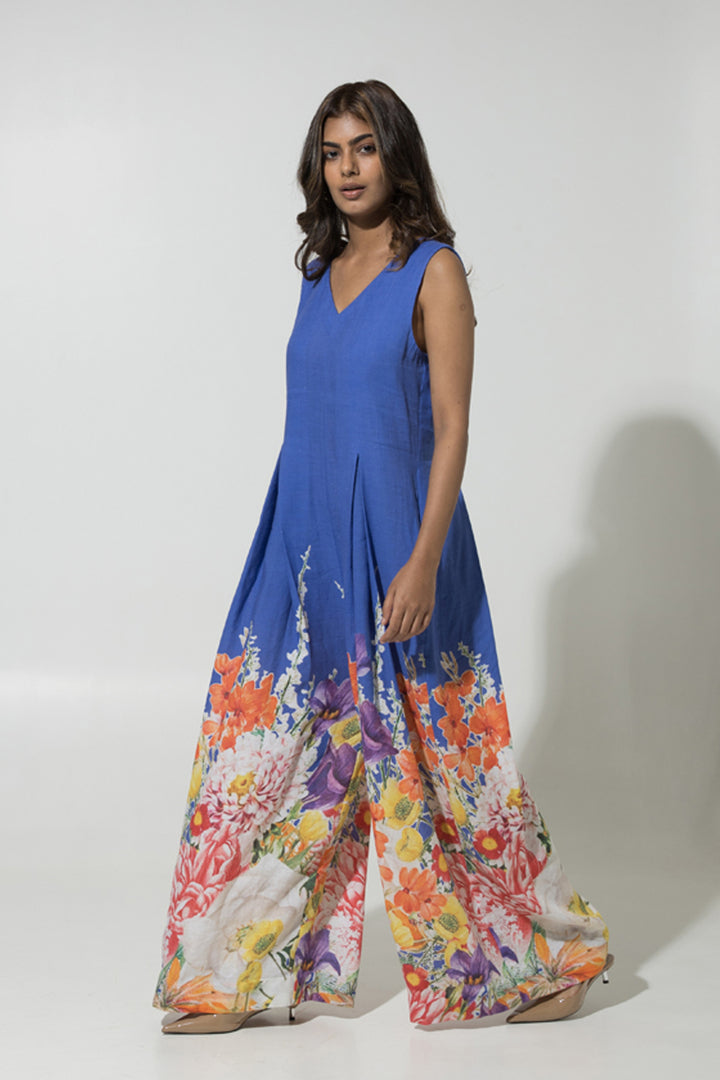 Blue Isla Linen Jumpsuit