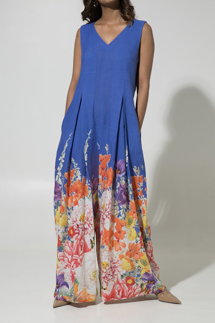 Blue Isla Linen Jumpsuit