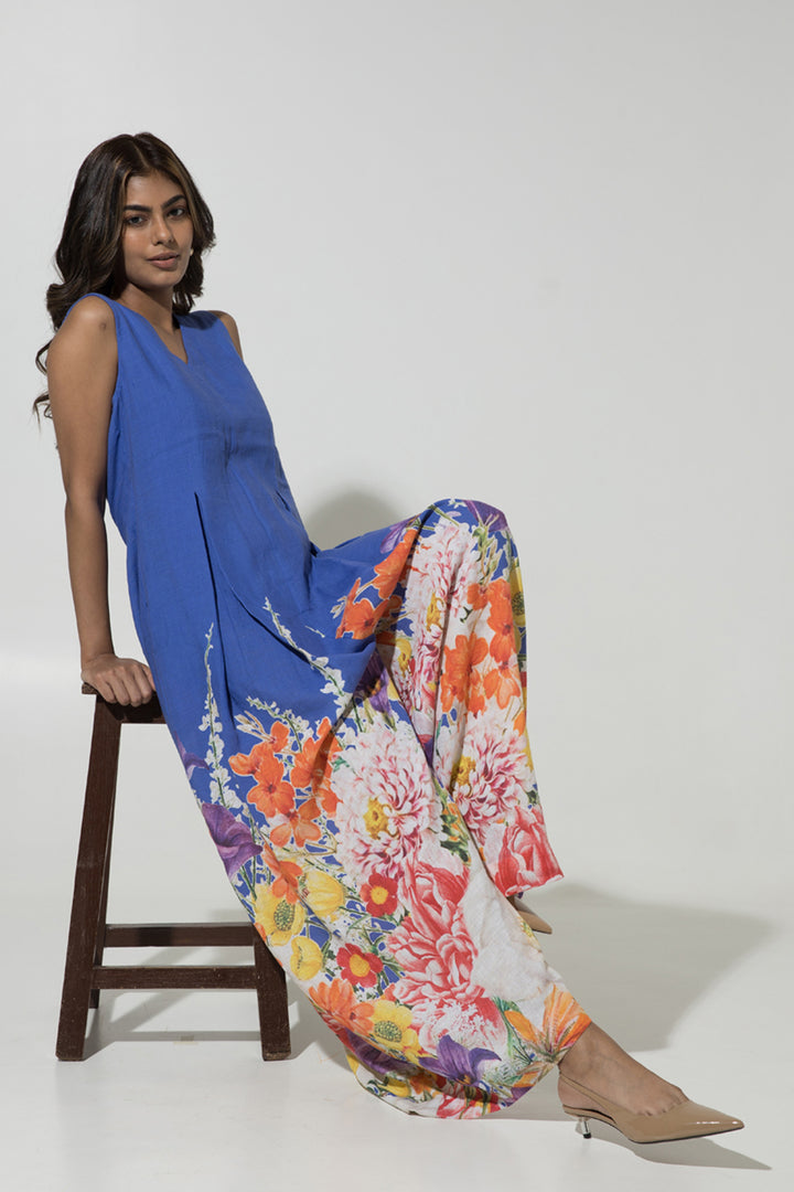 Blue Isla Linen Jumpsuit