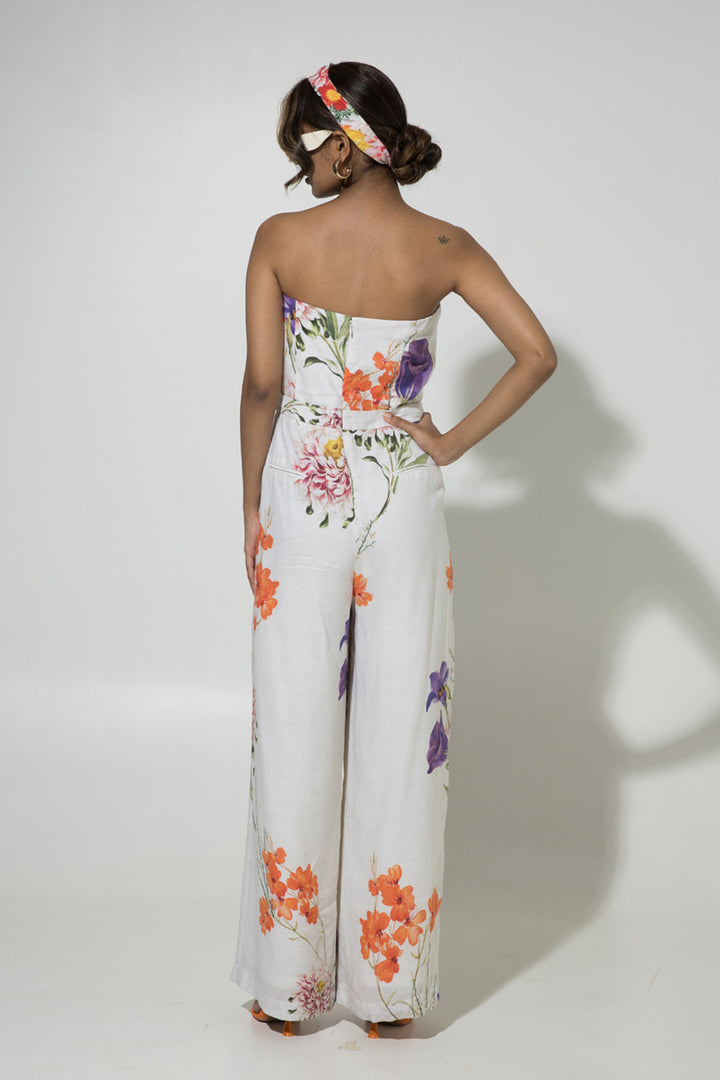 White Isla Strapless Jumpsuit