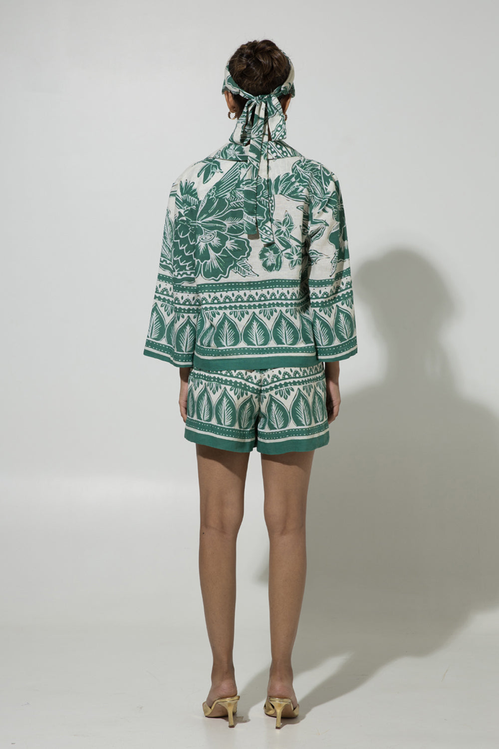 Pavitra Sagar In Our Green Cordelia Linen Short Set