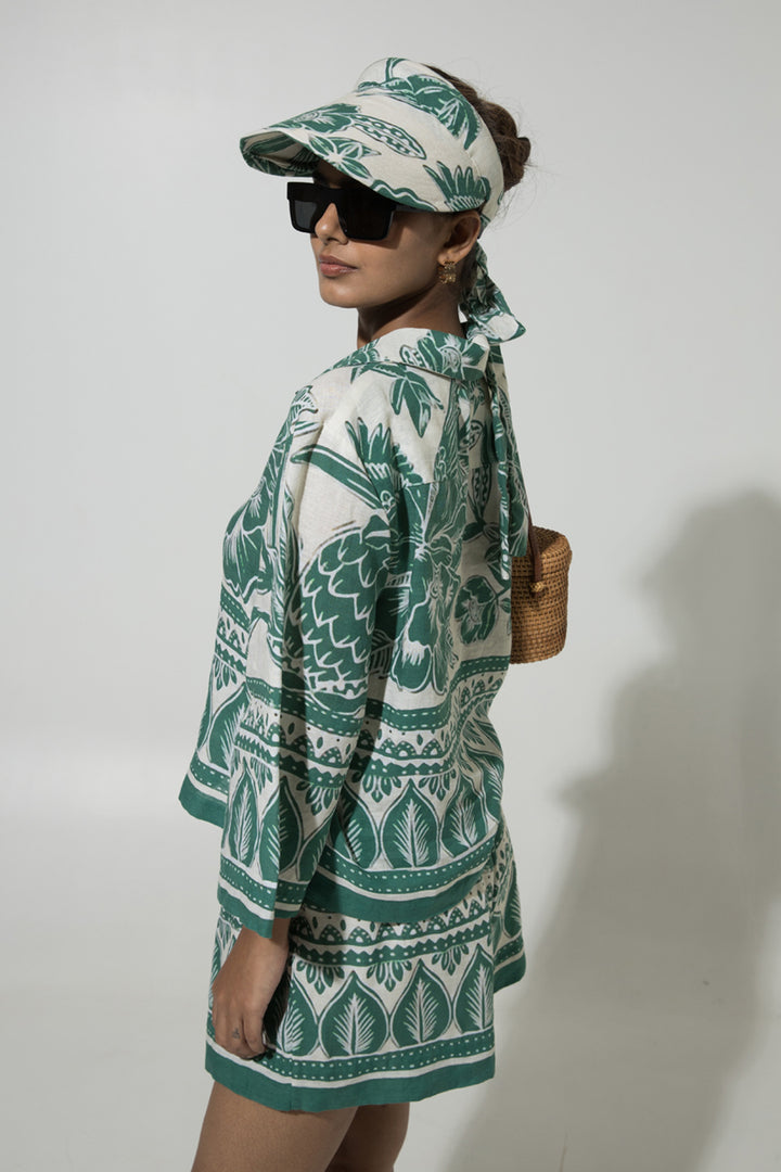Pavitra Sagar In Our Green Cordelia Linen Short Set