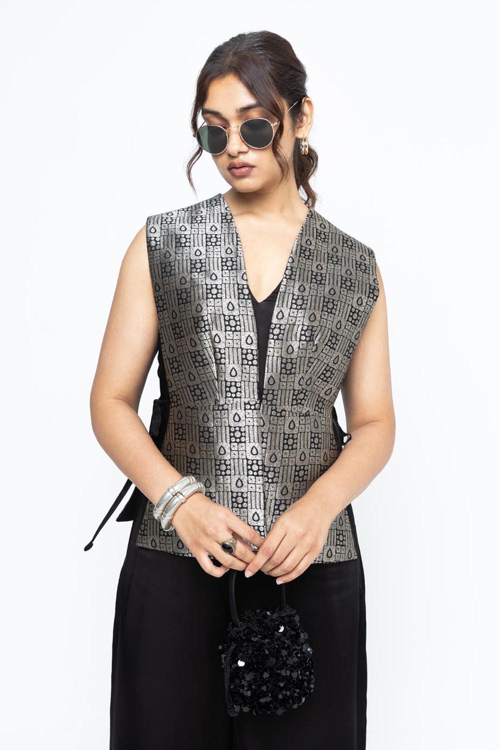 Alia Gilet With Jumpsuit - Black