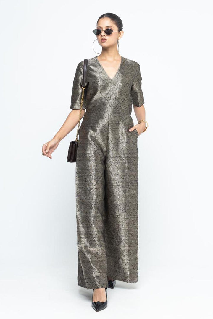 Sera Black Metallic Jumpsuit