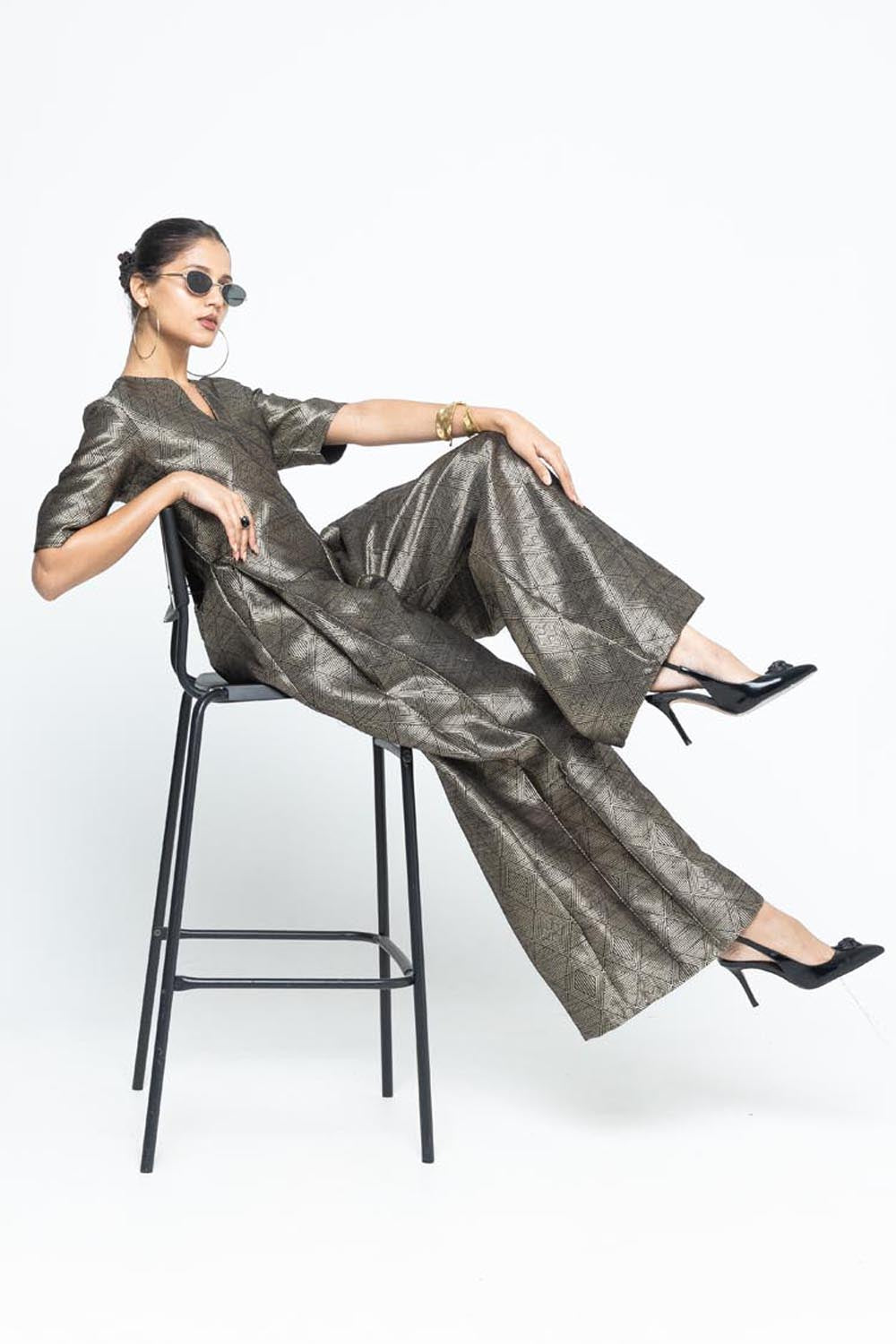 Sera Black Metallic Jumpsuit