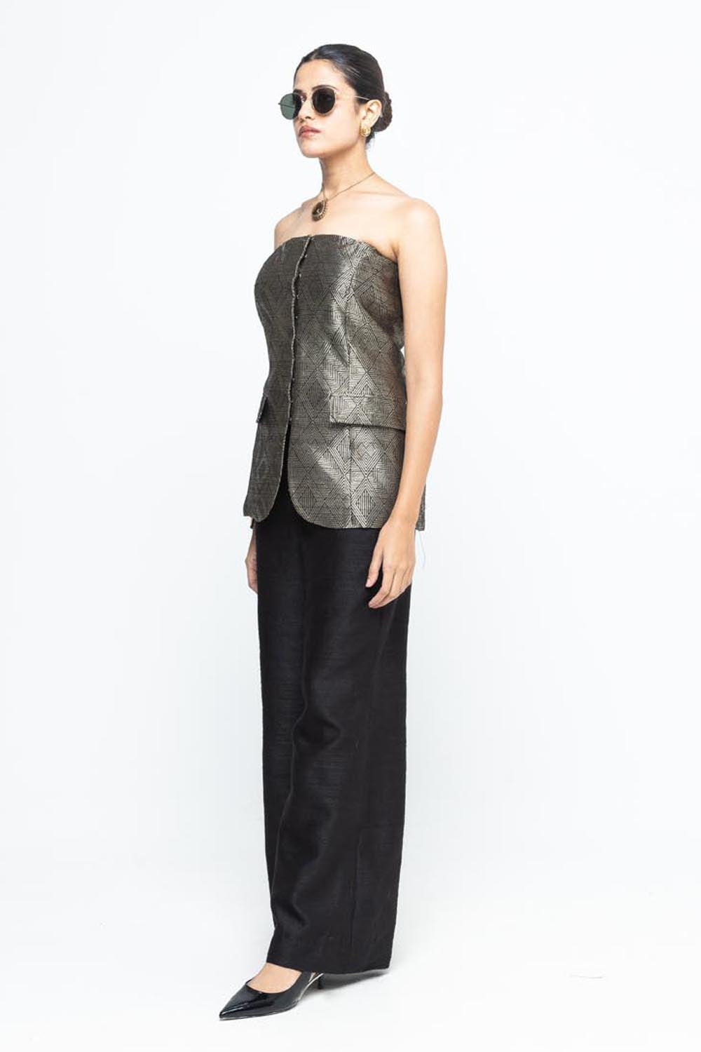 Tiya Black Tube Jacket Set