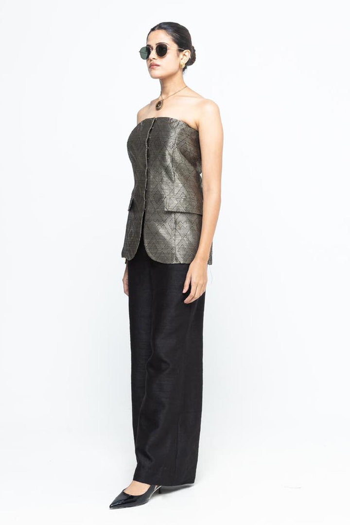 Tiya Black Tube Jacket Set