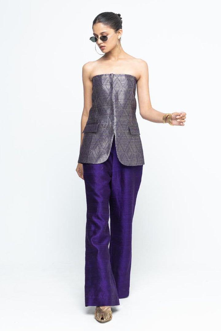 Tiya Purple Tube Jacket Set