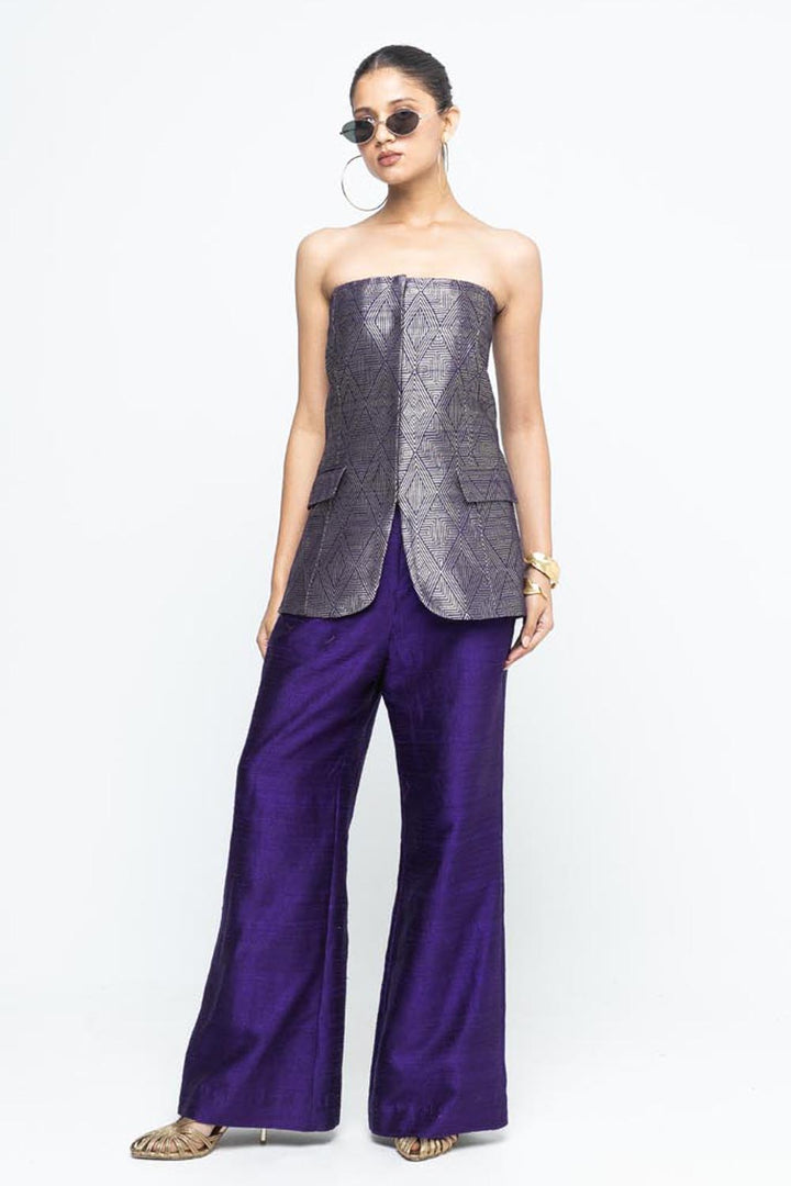 Tiya Purple Tube Jacket Set