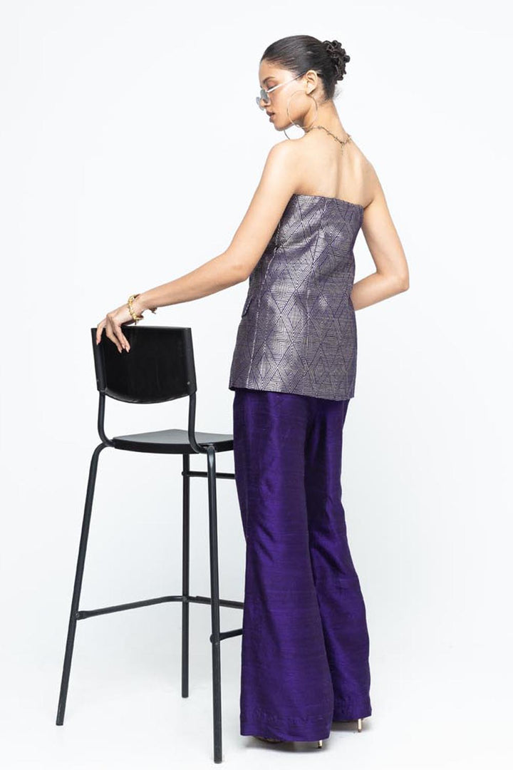 Tiya Purple Tube Jacket Set