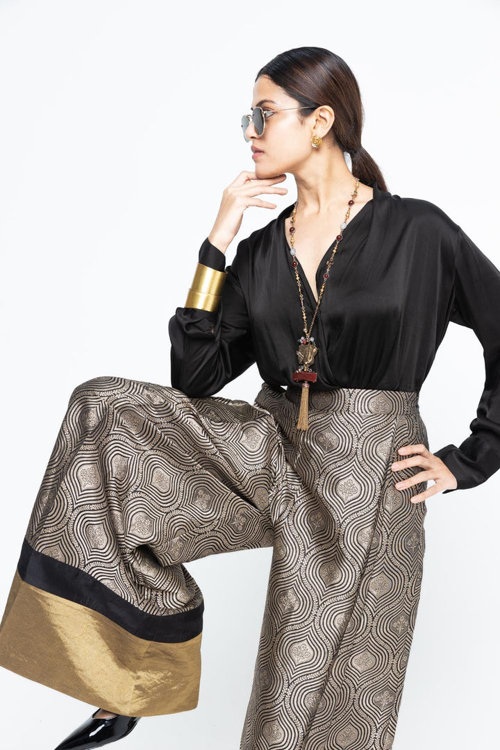 Statement Metallic Brocade Pant Set
