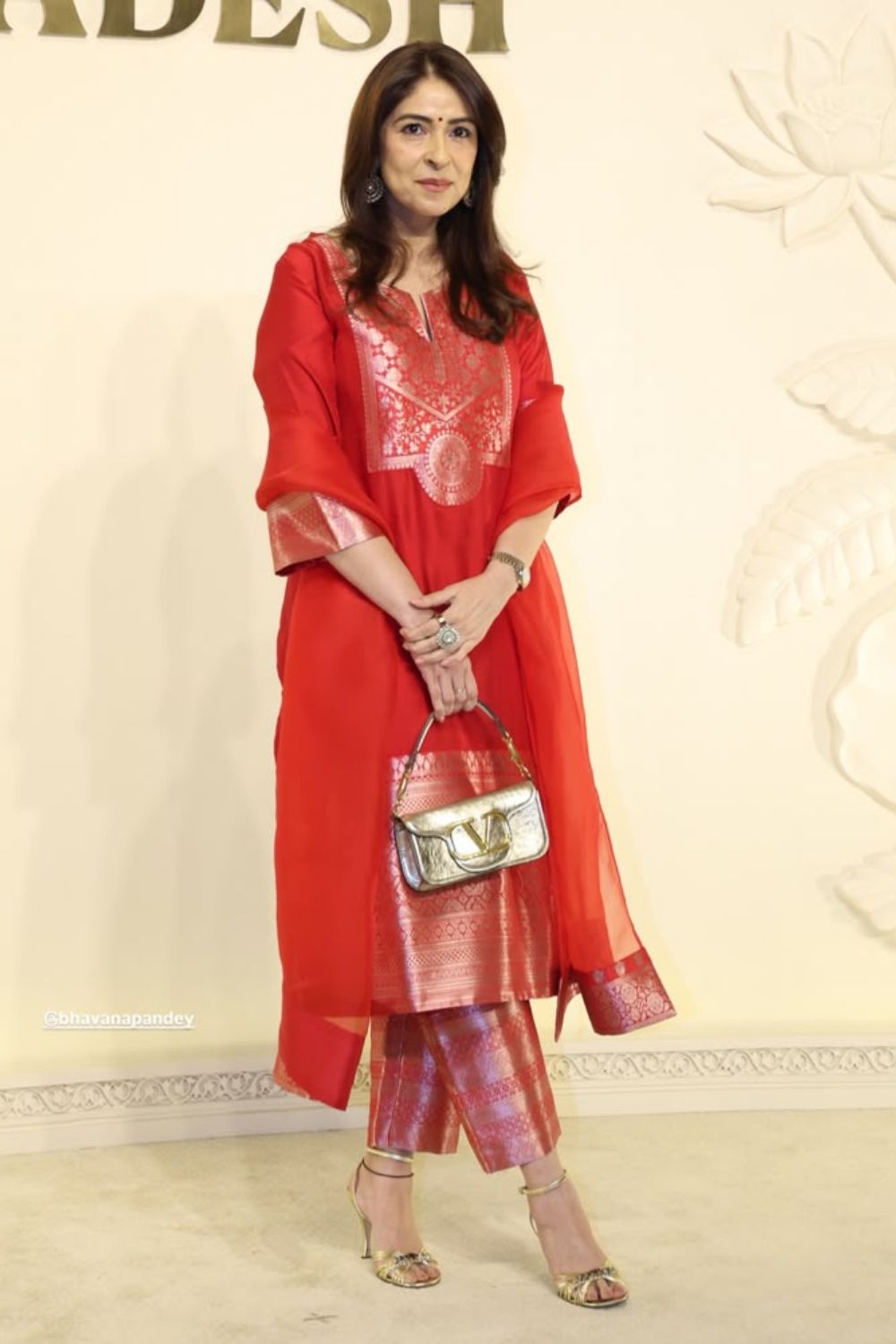 Bhavana Pandey In Our Meher Red Tunic Set