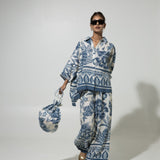 Blue Cordelia Print Linen Coords