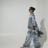 Blue Cordelia Print Linen Coords