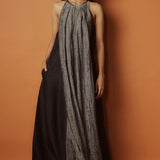 Contrast Metallic Silver Tissue Maxi