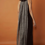 Contrast Metallic Silver Tissue Maxi