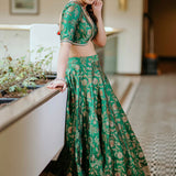 Green Jaal Benerasi Lehenga set