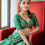 Green Jaal Benerasi Lehenga set