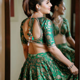 Green Jaal Benerasi Lehenga set