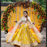 Yellow Banarasi Lehenga