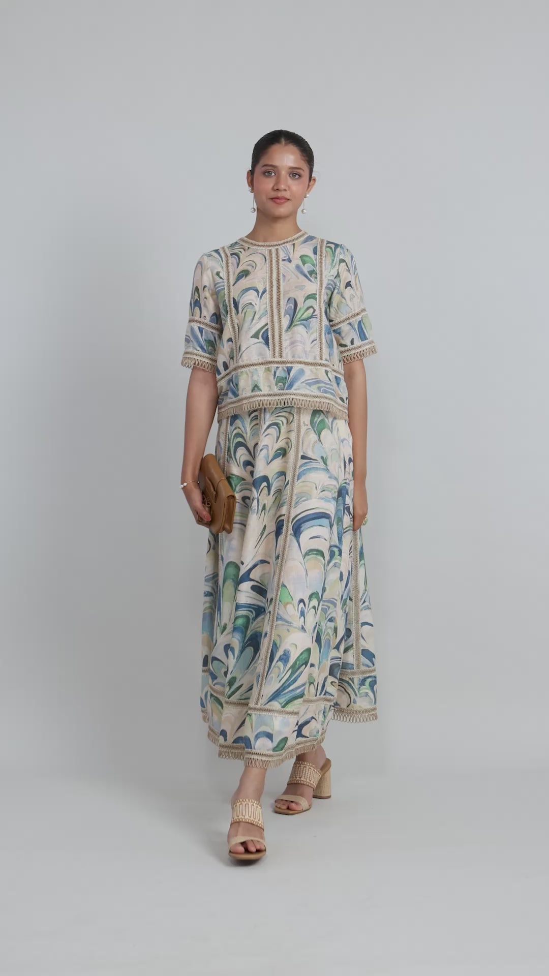 Penelope Rafia Skirt Set