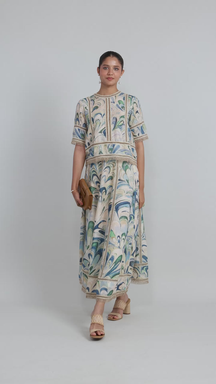 Penelope Rafia Skirt Set