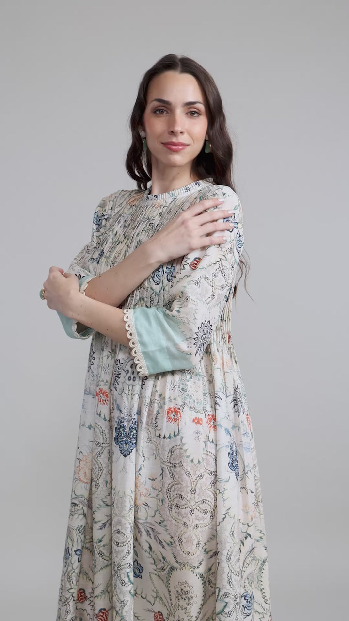 Tyla Pleated Midi Dress