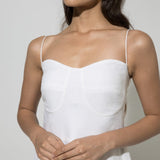 White Isla Strappy Linen Dress